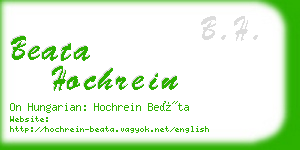 beata hochrein business card
